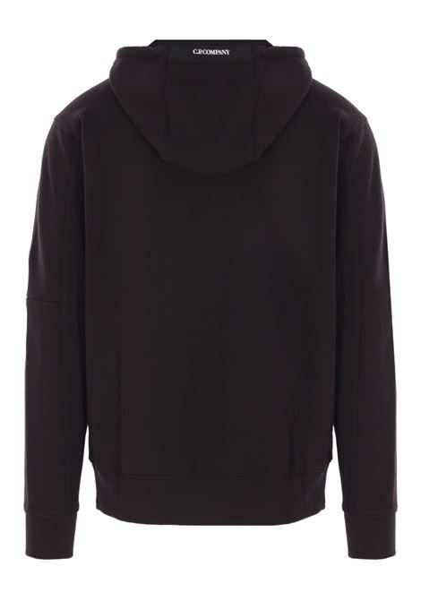 felpa hooded in diagonal raised fleece uomo nera C.P. COMPANY | RCCMSS714A-005086W999